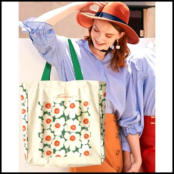 Heavy Canvas Tote Bag with Zipper Pocket Large Size Durable Chic Shopping - Picture 3 of 7